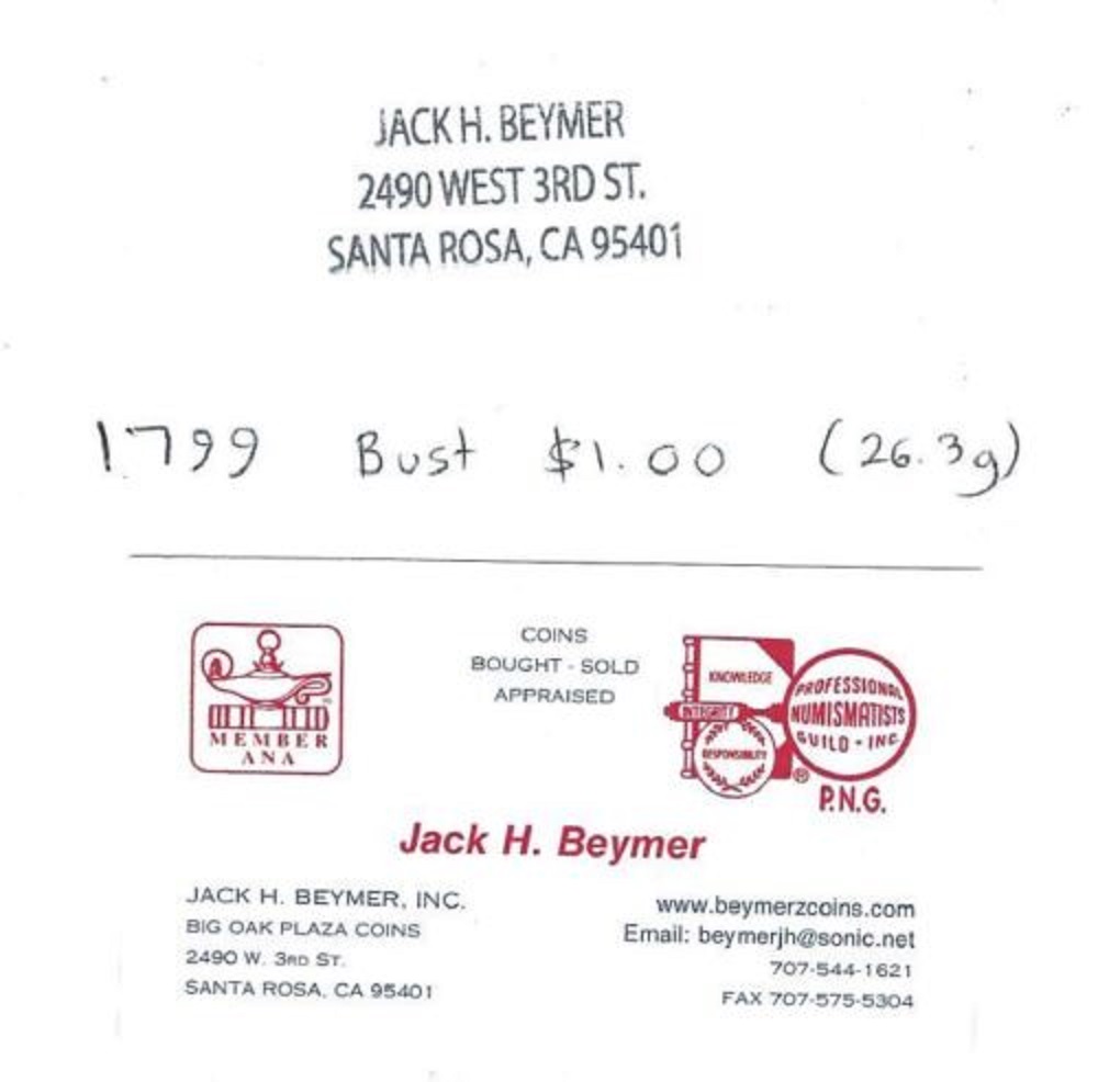 1799-$1-Draped-Bust-Dollar-BB-165,-B-8,-R-2